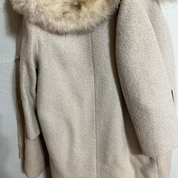 Vintage silver cashmere and silver fox dress coat - Picture 5 of 6